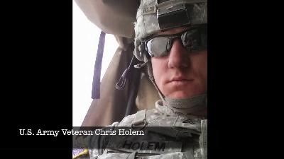 U.S. Army Sergeant Chris Holem and Service K9 TJ