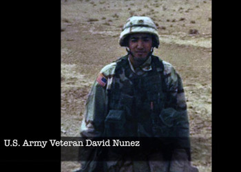 U.S. Army Specialist David Nuñez and Service K9 Kona