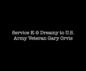 US Army Veteran Gary Orvis and Service K9 Dreamy