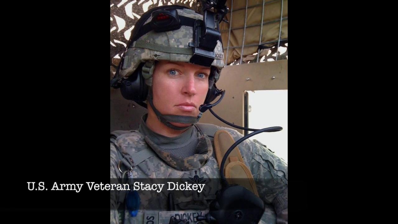 U.S. Army Medic (Ret.) Stacy E. Dickey and Service K9 Gitte