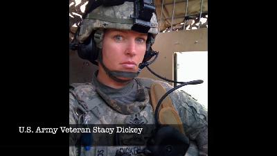 U.S. Army Medic (Ret.) Stacy E. Dickey and Service K9 Gitte